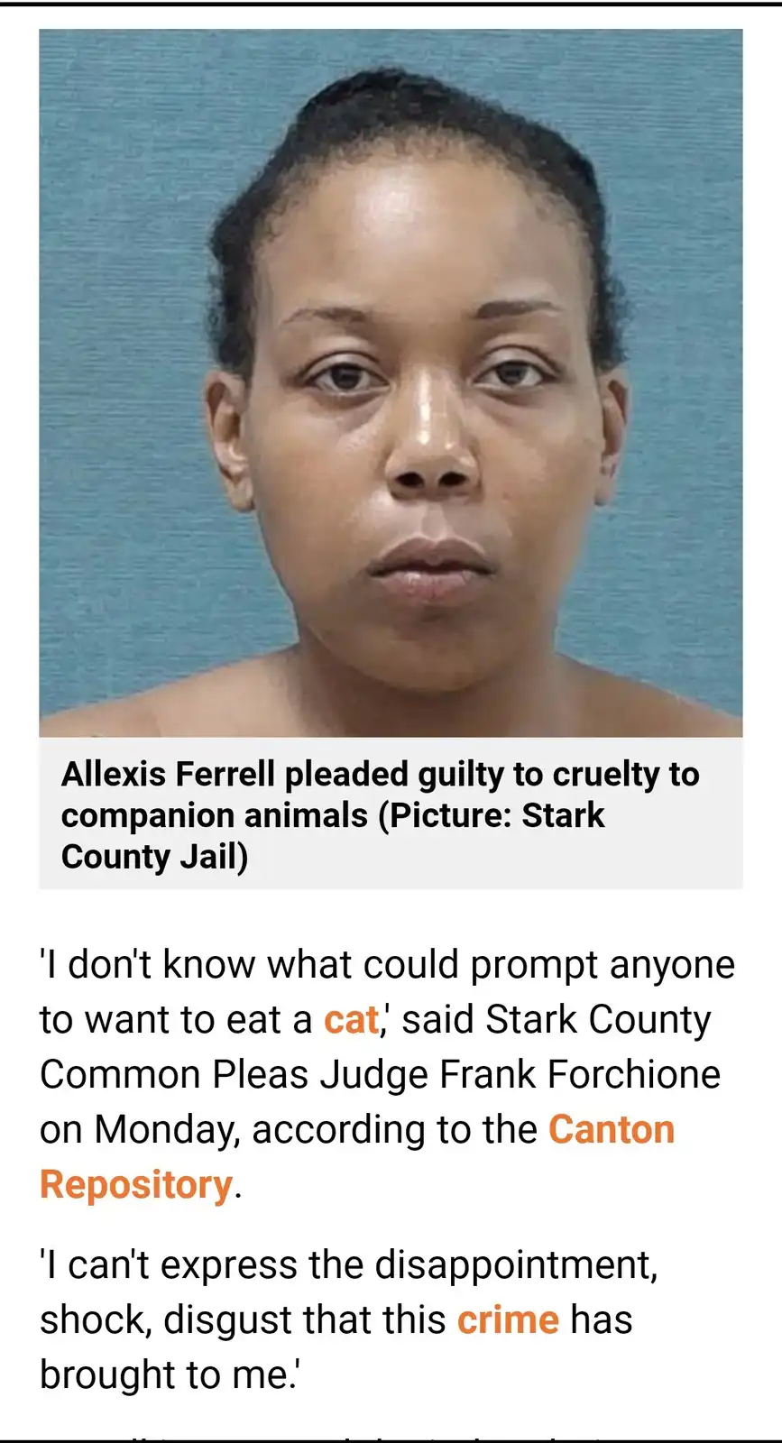 Woman Jailed for Eating a Cat After Sparking Controversy