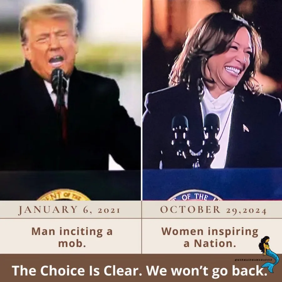 A split image shows Donald Trump speaking passionately at a podium on January 6, 2021, labeled 'Man inciting a mob.' Beside…