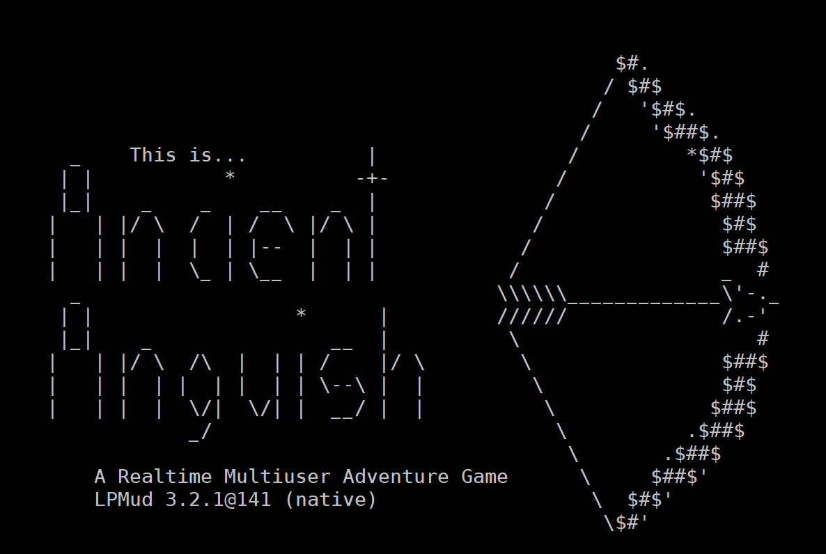 A black screen displays text in a retro, blocky, white font that reads 'This is... Ancient Anguish', followed by 'A Realtime…