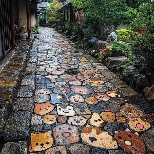 Charming cobblestone street that captures the essence of quaintness
