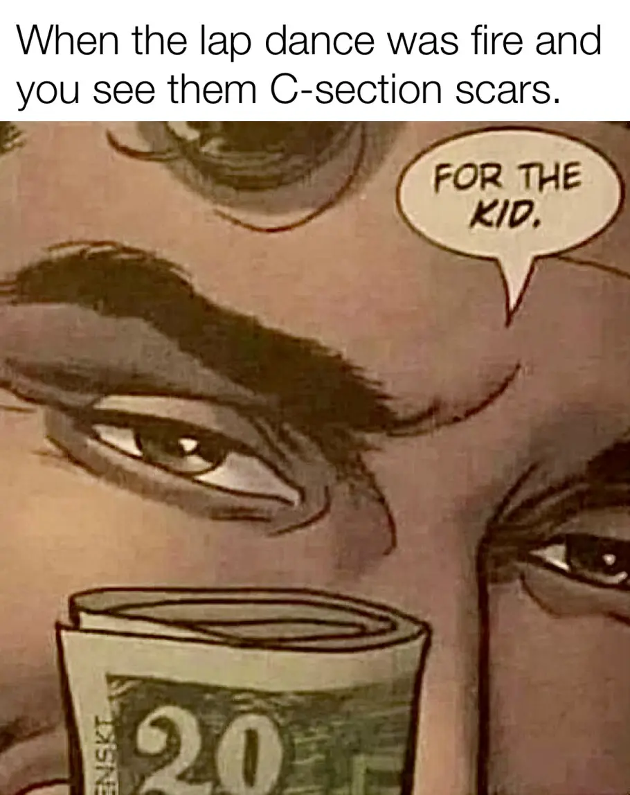 A close-up comic panel shows a person's intense eyes looking down at a rolled-up twenty-dollar bill. A speech bubble next to…