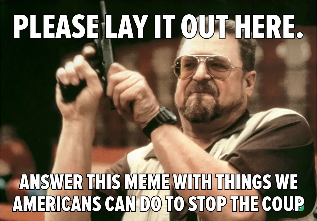 A man with a beard and aviator sunglasses holds a handgun pointed upward with both hands. The image has bold white text…