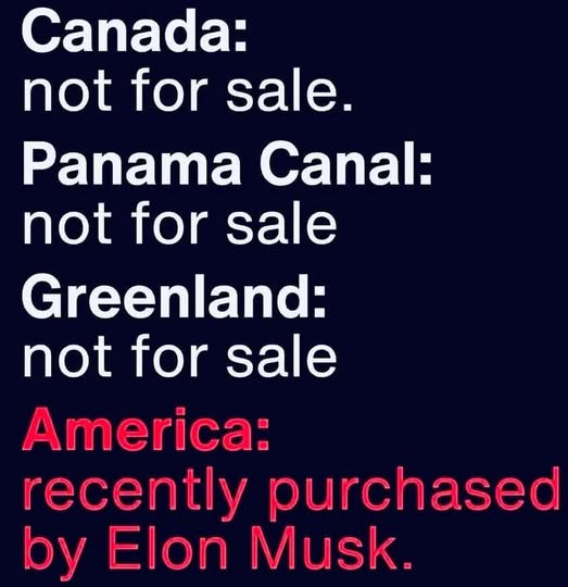 A dark blue background displays white text listing several countries and territories as 'not for sale,' including Canada…