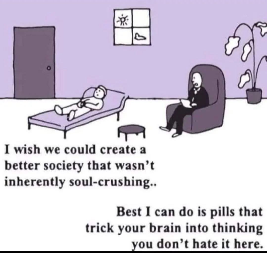 A cartoon depicts a patient lying on a couch in a therapy room while a therapist sits in an armchair. The patient says, 'I…