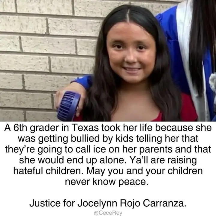 A young girl with long dark hair smiles while someone behind her holds a blue hairbrush. The overlaid text is a message of…