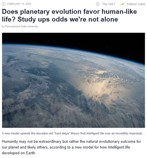 A screenshot of a news article from The GIST dated February 14, 2025, featuring a stunning photo of Earth from space with…