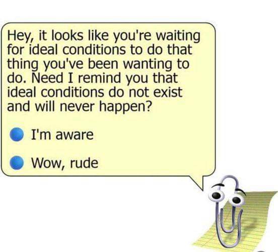 A cartoon paperclip with googly eyes is shown next to a yellow speech bubble. The speech bubble contains text that reads…