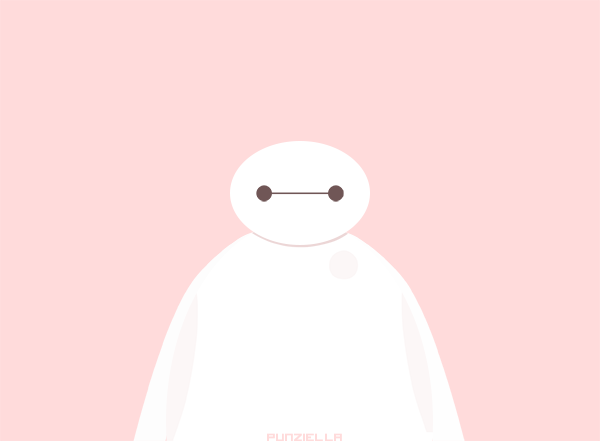 The image displays six identical cartoon figures of Baymax from Big Hero 6, arranged in two rows of three against a pink…