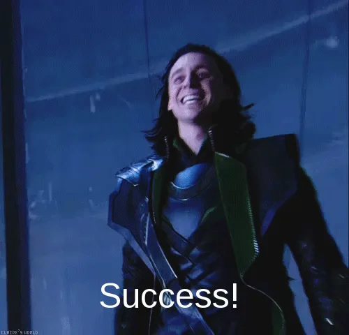 A six-panel image sequence shows the character Loki from Marvel, progressively celebrating with increasing intensity. In…
