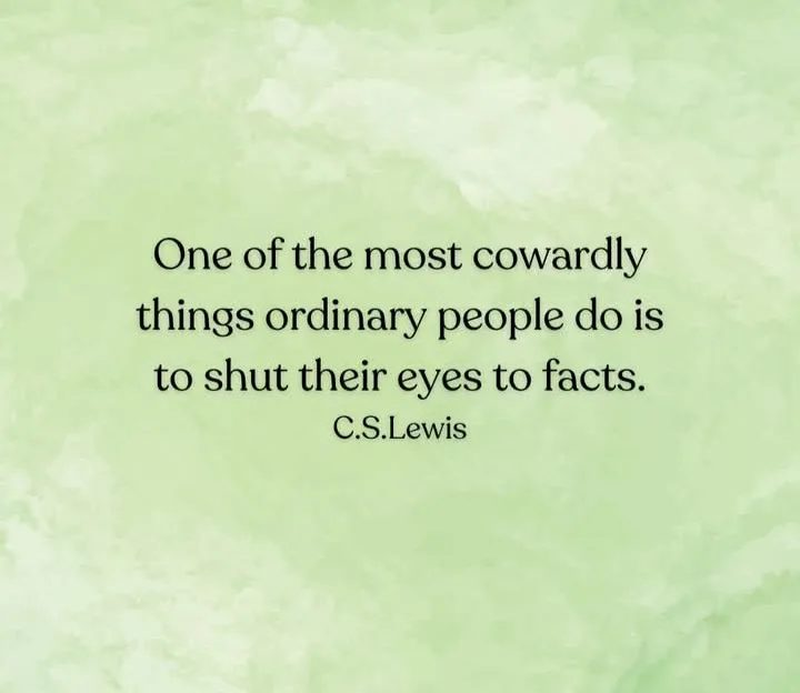 A light green textured background displays a black serif quote: 'One of the most cowardly things ordinary people do is to…