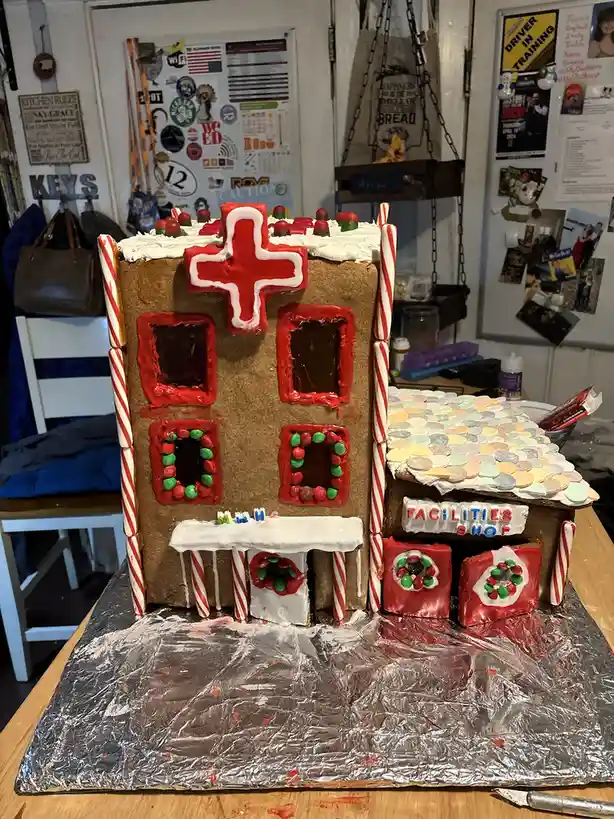 I crafted a gingerbread house for our workplace contest!