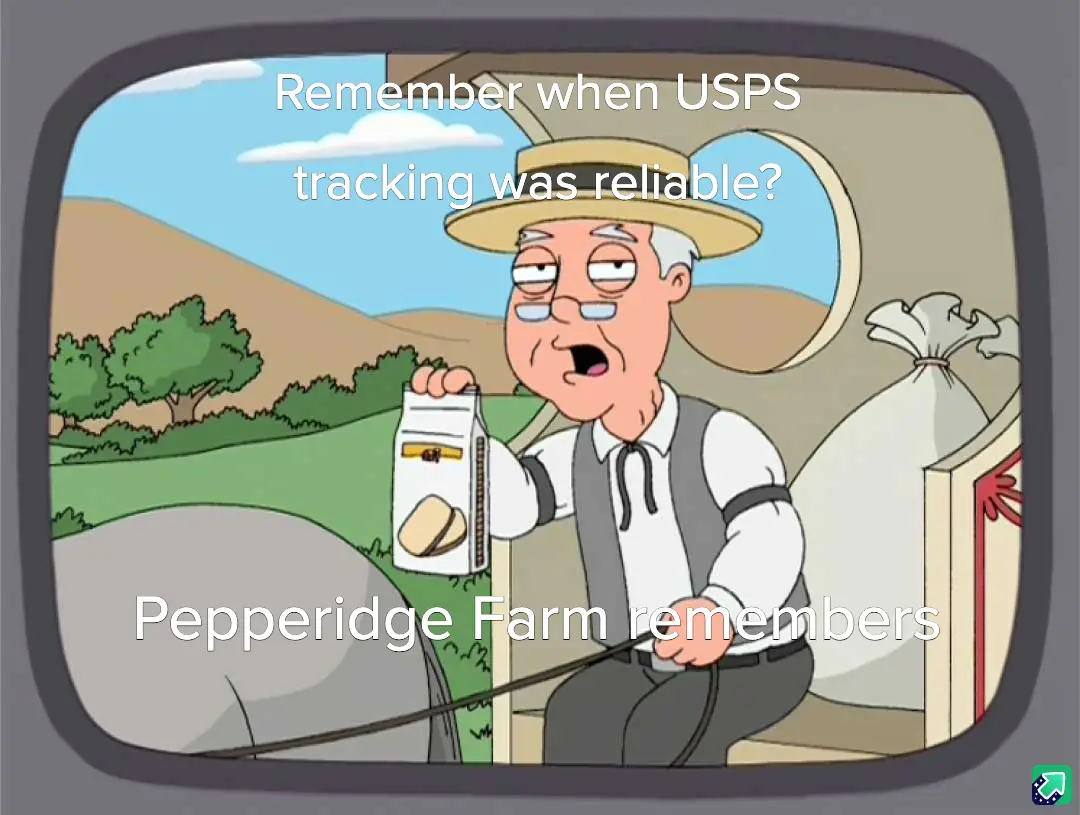 A cartoon image shows an elderly man in a straw hat and vest holding a Pepperidge Farm bread box, looking nostalgic while…