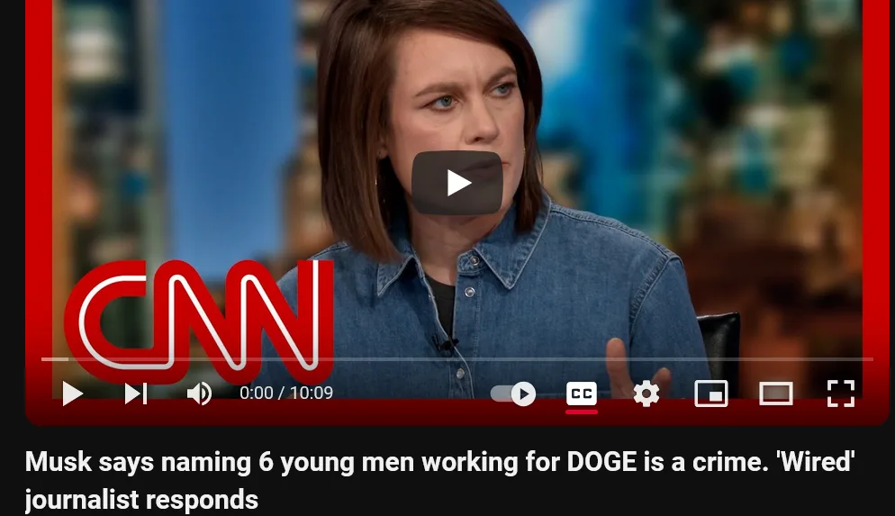 A screenshot of a CNN video player shows a woman in a denim shirt speaking during an interview. The video player interface…