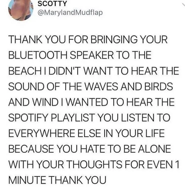 A screenshot of a tweet from user SCOTTY (@MarylandMudflap) with a large block of black text on a white background. The text…