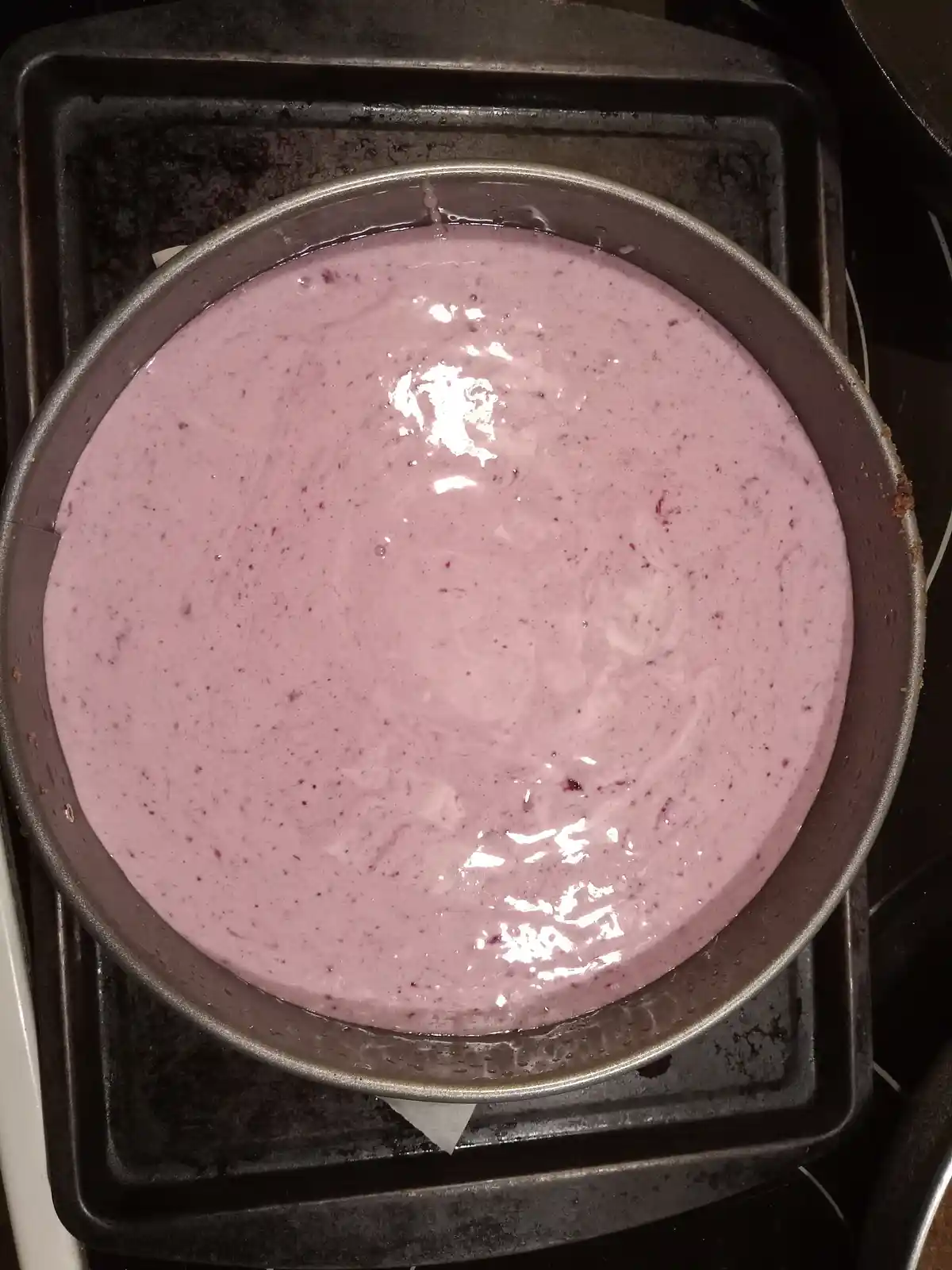 Today I crafted a delicious blueberry banana cheesecake from scratch