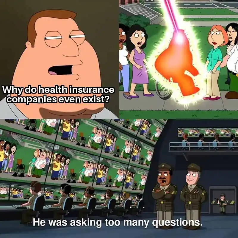 The meme is a three-panel image from the animated show Family Guy. The top left panel shows Peter Griffin with a confused…