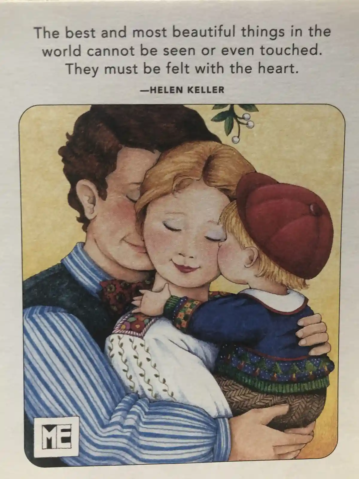 An illustration shows a man, a woman, and a child in a warm embrace, all with eyes closed and smiling. The image is overlaid…