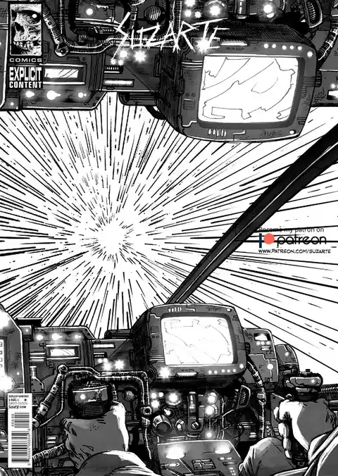 A black-and-white comic book cover by Suzarte depicts a cockpit view with two hands gripping controls, surrounded by complex…