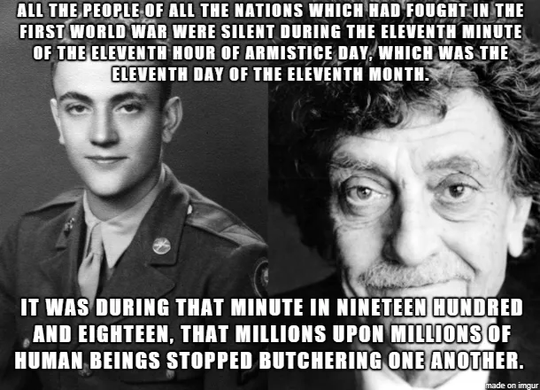 A split image shows a young man in a military uniform on the left and an older man with curly hair and a mustache on the…
