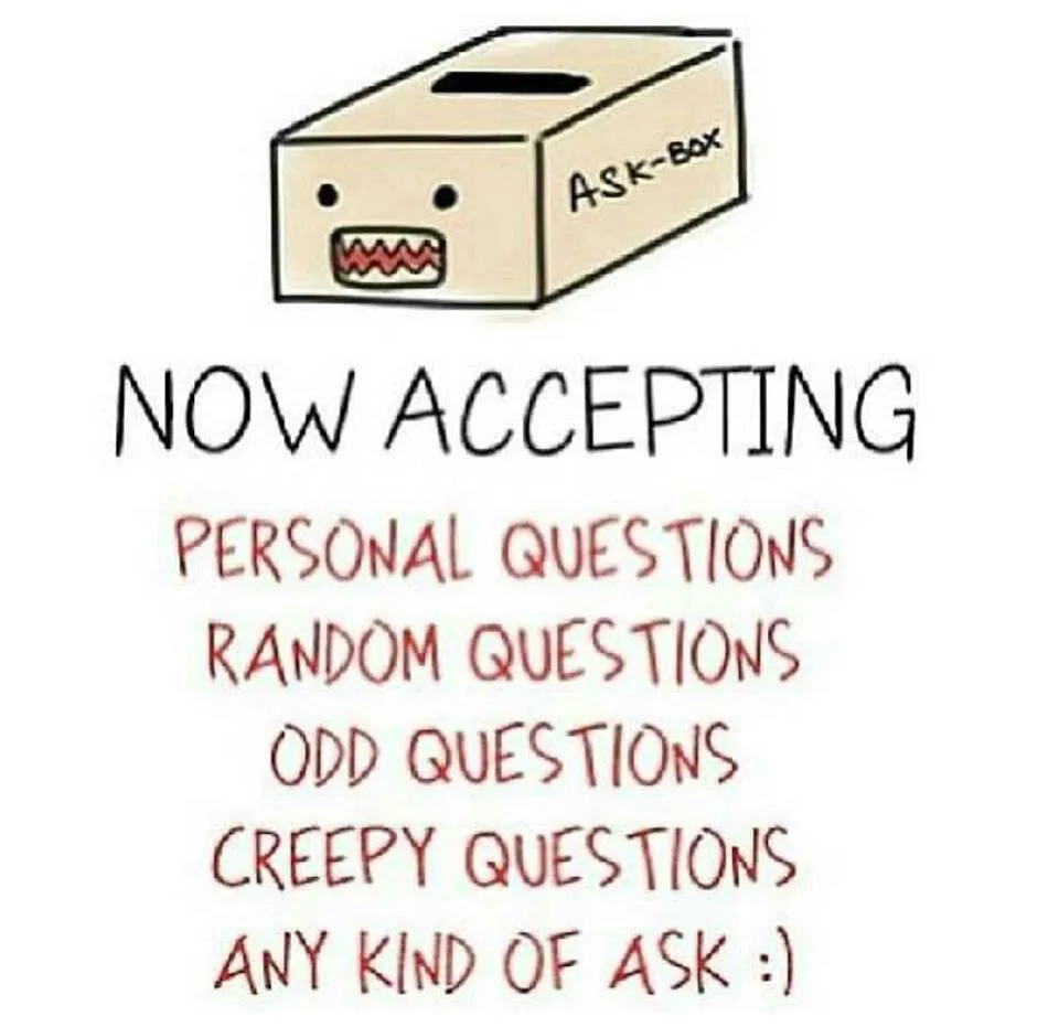 A hand-drawn beige box labeled 'ASK-BOX' with a cartoonish face featuring two dots for eyes and a jagged red mouth. Below…