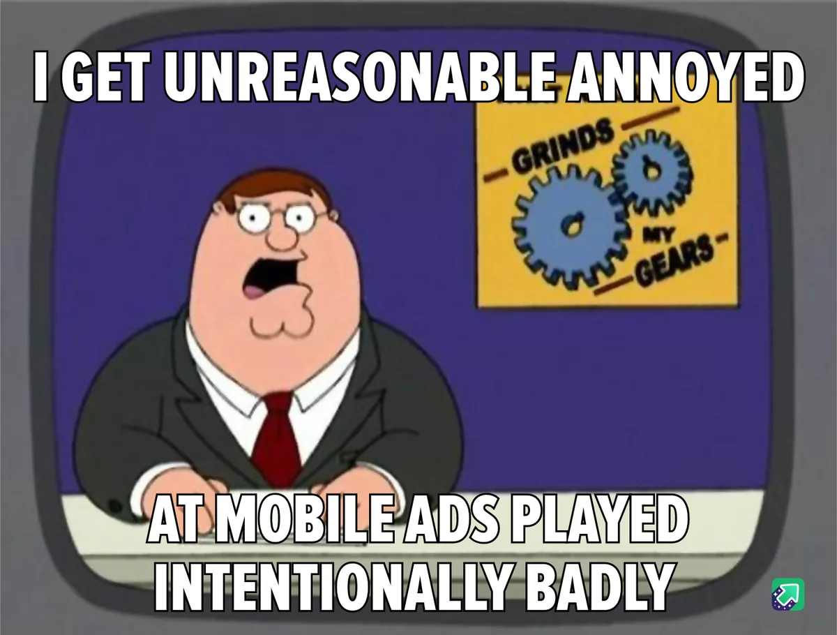 A cartoon man in a suit and red tie sits at a desk with a shocked expression. Behind him, a yellow poster shows two blue…