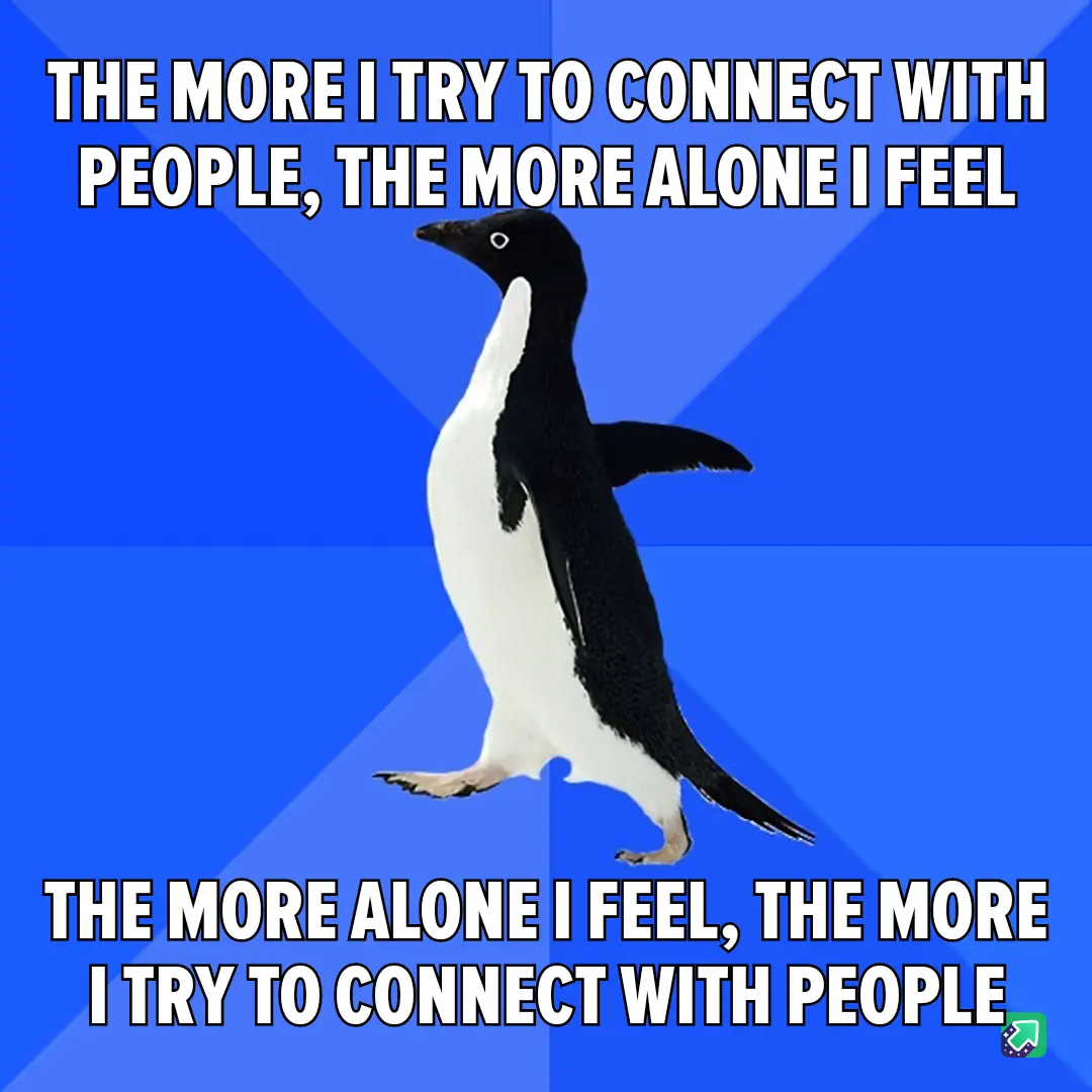 A black-and-white penguin stands against a blue background with diagonal light streaks. The text at the top reads 'THE MORE…