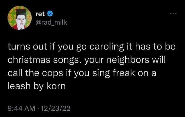A screenshot of a Twitter post by user @rad_milk, showing white text on a black background. The tweet reads: 'turns out if…