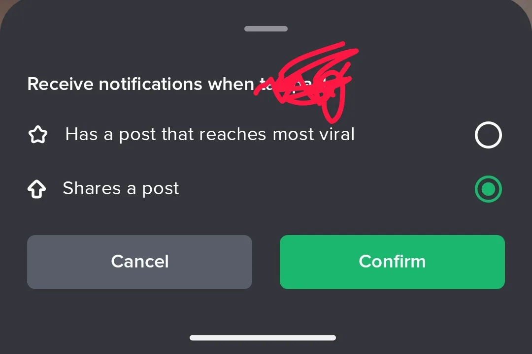 A smartphone settings screen shows notification preferences for social media, with the phrase 'Receive notifications when to…