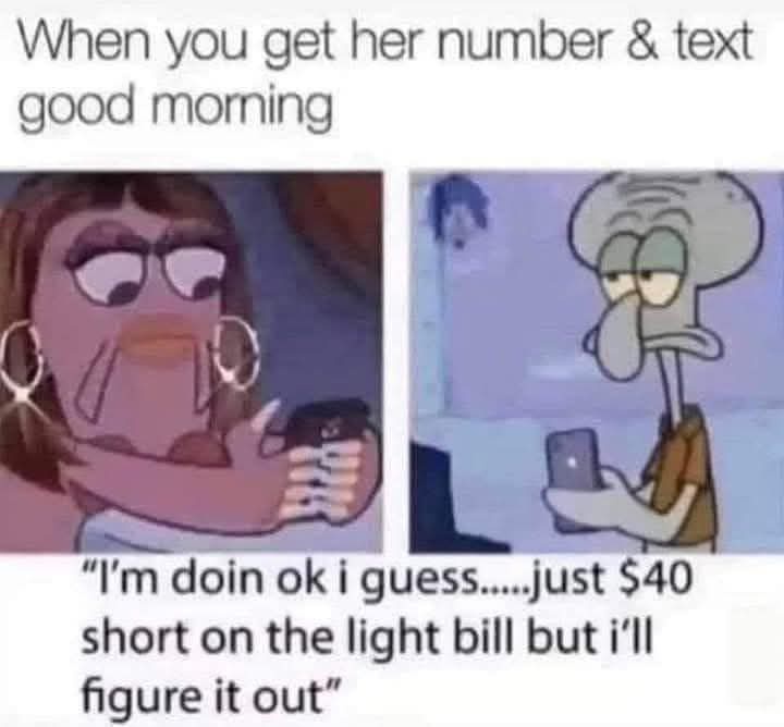 The meme features two panels: left shows a woman with large hoop earrings and glasses looking at her phone with a tired…