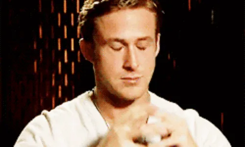 A six-panel image sequence shows a man in a white shirt reacting to something. In the first panel, he looks down with a…