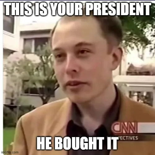 A still image of Elon Musk wearing a tan jacket over a dark collared shirt, with a partially visible CNN logo on his left…