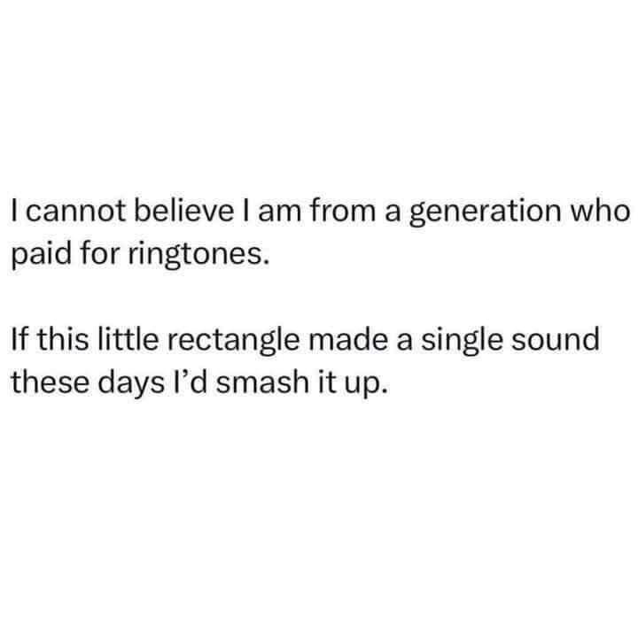 The image is a plain white background with two blocks of black text. The first line reads 'I cannot believe I am from a…