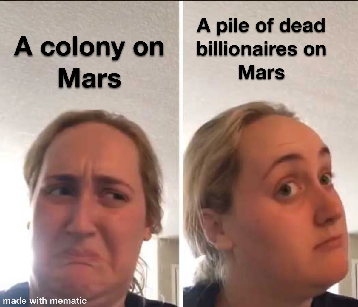 The image shows a split-screen of a woman's face. On the left, she has a skeptical, unimpressed expression with furrowed…