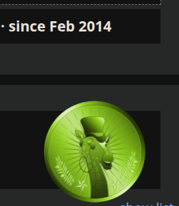 A green circular coin-like icon featuring a giraffe wearing a top hat, set against a dark background with the text 'since…
