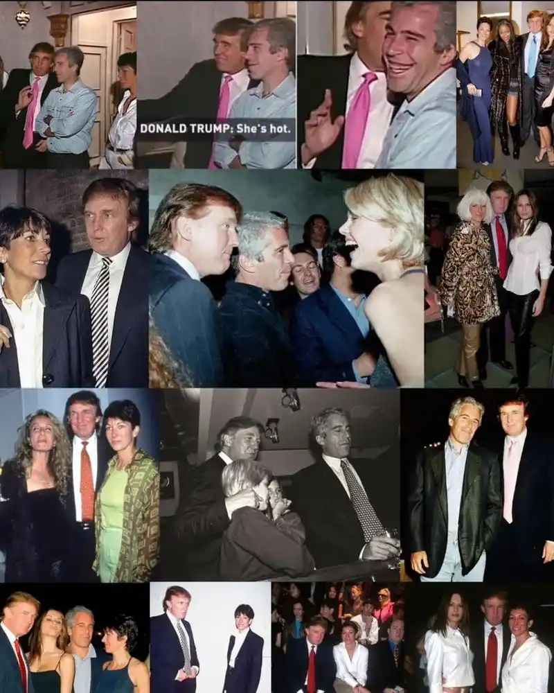 A collage of photos from the 1980s featuring Donald Trump and his friend, actor and producer Martin Scorsese, at various…