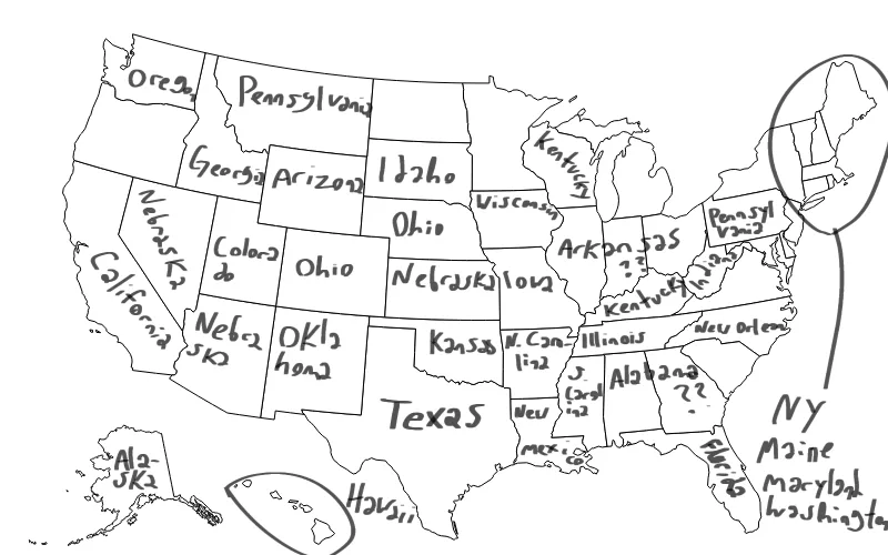My Attempt at Labeling the USA