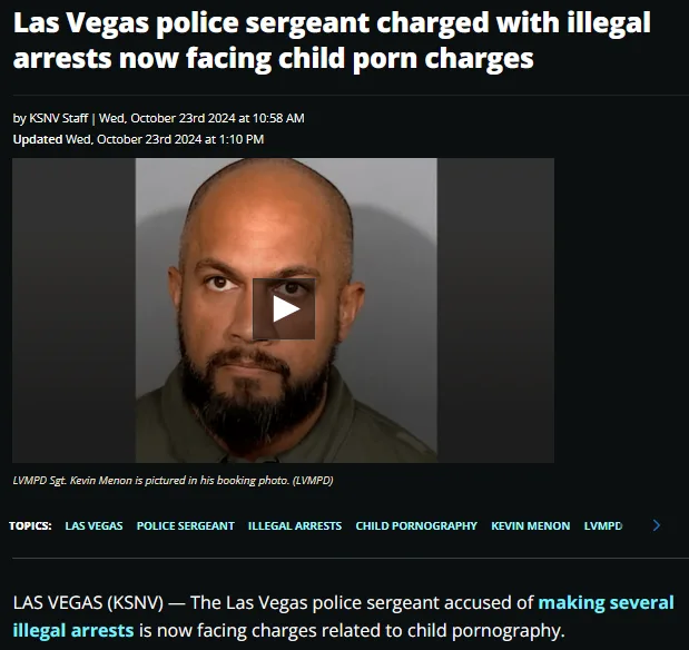 A mugshot of a bald man with a beard wearing a green shirt, overlaid with a play button. The image is from a news article…