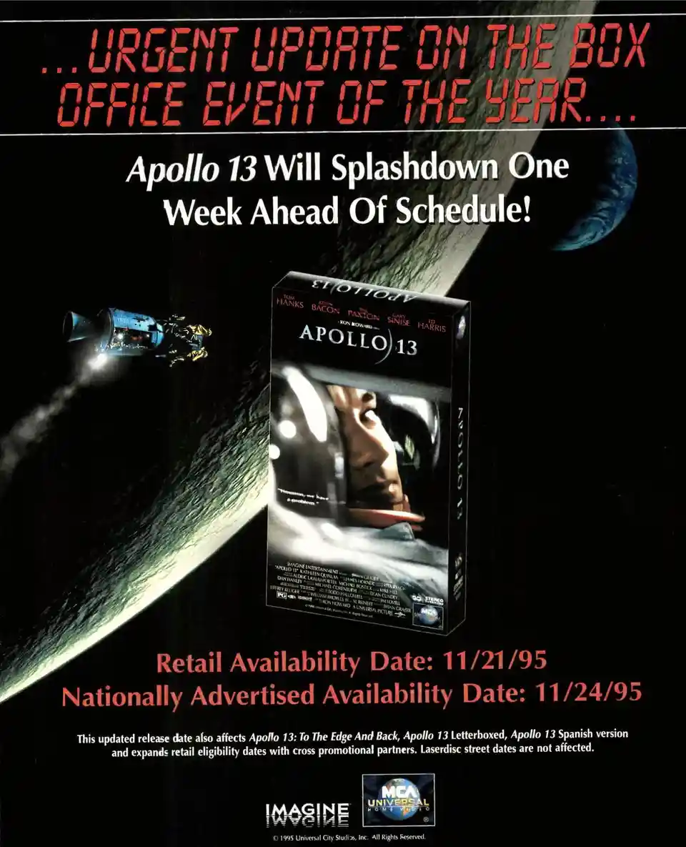 Throwback to the Apollo 13 Home Video Ad from 1995