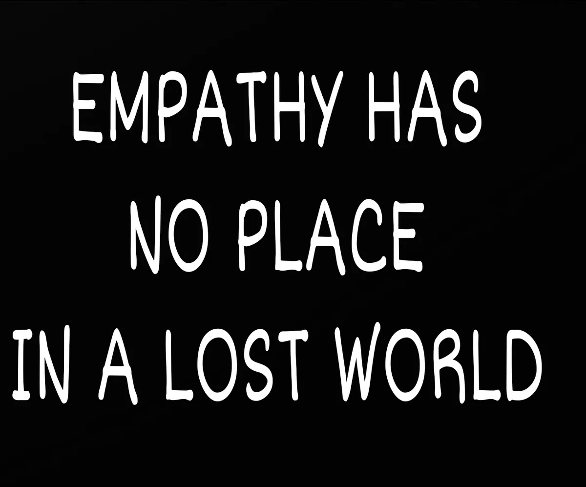 The image is a solid black background with large, white, hand-drawn style text centered in three lines. The text reads…