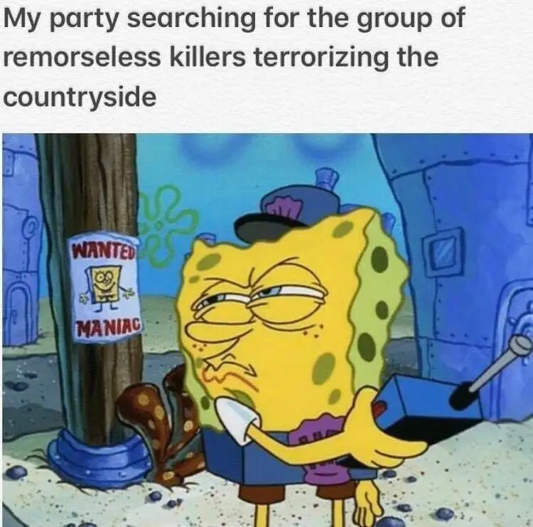 SpongeBob SquarePants, wearing a police hat and holding a walkie-talkie, looks frustrated while standing next to a 'WANTED…