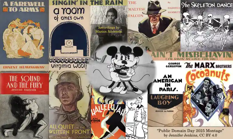 A collage of vintage book and movie covers including 'A Farewell to Arms', 'Singin' in the Rain', 'The Maltese Falcon', 'The…