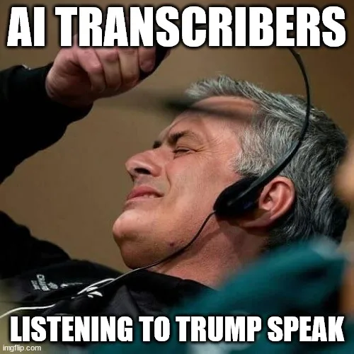 A man with gray hair wearing a headset, eyes closed and face contorted in apparent agony, raises his fist in frustration…