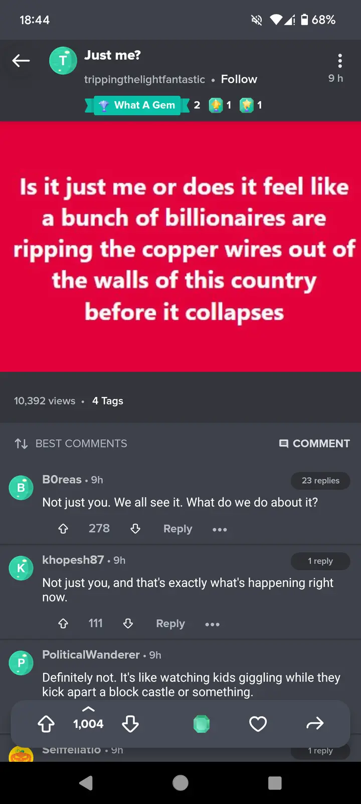 I'm tired of these political bots cluttering my feed