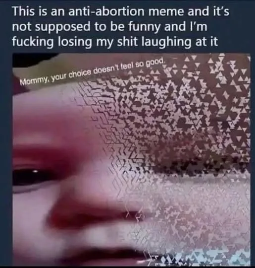 A close-up image of a baby's face, partially obscured by a pixelated, glitchy pattern that covers the right side of the face…