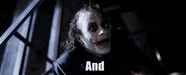 A six-panel meme featuring the character Joker from 'The Dark Knight' in a dark, stairwell-like setting. The panels show him…