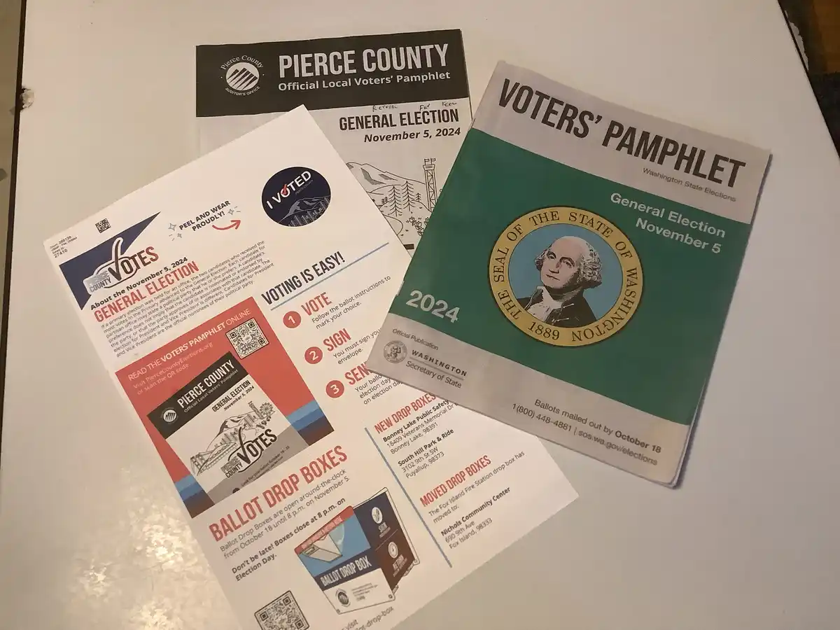 Several official election documents from Pierce County and Washington State for the November 5, 2024, general election are…