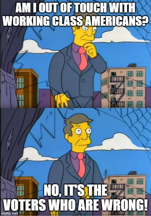 The meme features two panels of the animated character Mr. Burns from The Simpsons. In the top panel, he looks thoughtful…