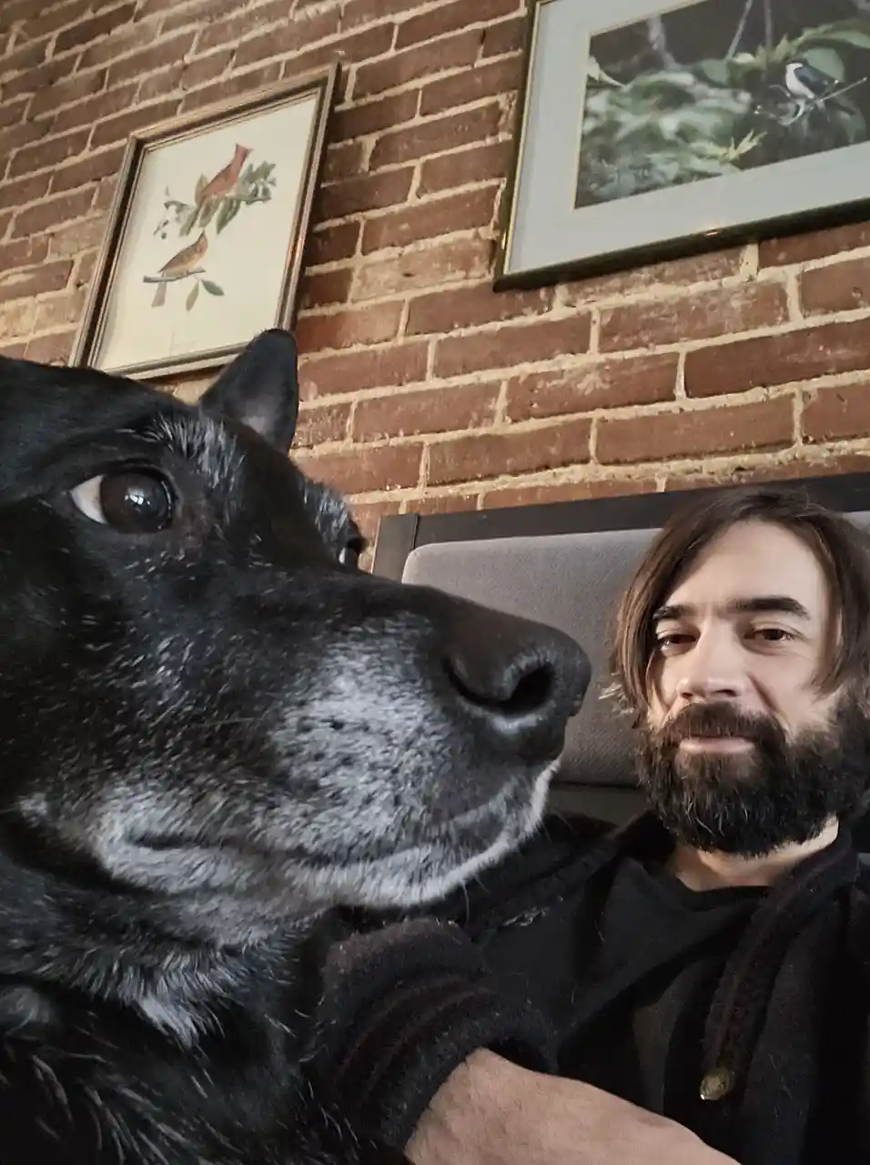 I asked my dog if she wanted to join my selfie, and her reaction was priceless!
