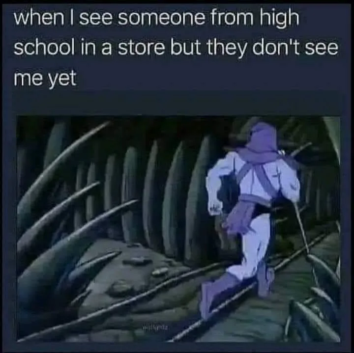 An animated character in a purple hooded outfit runs away through a dark, spiky forest environment. The overlaid text reads…