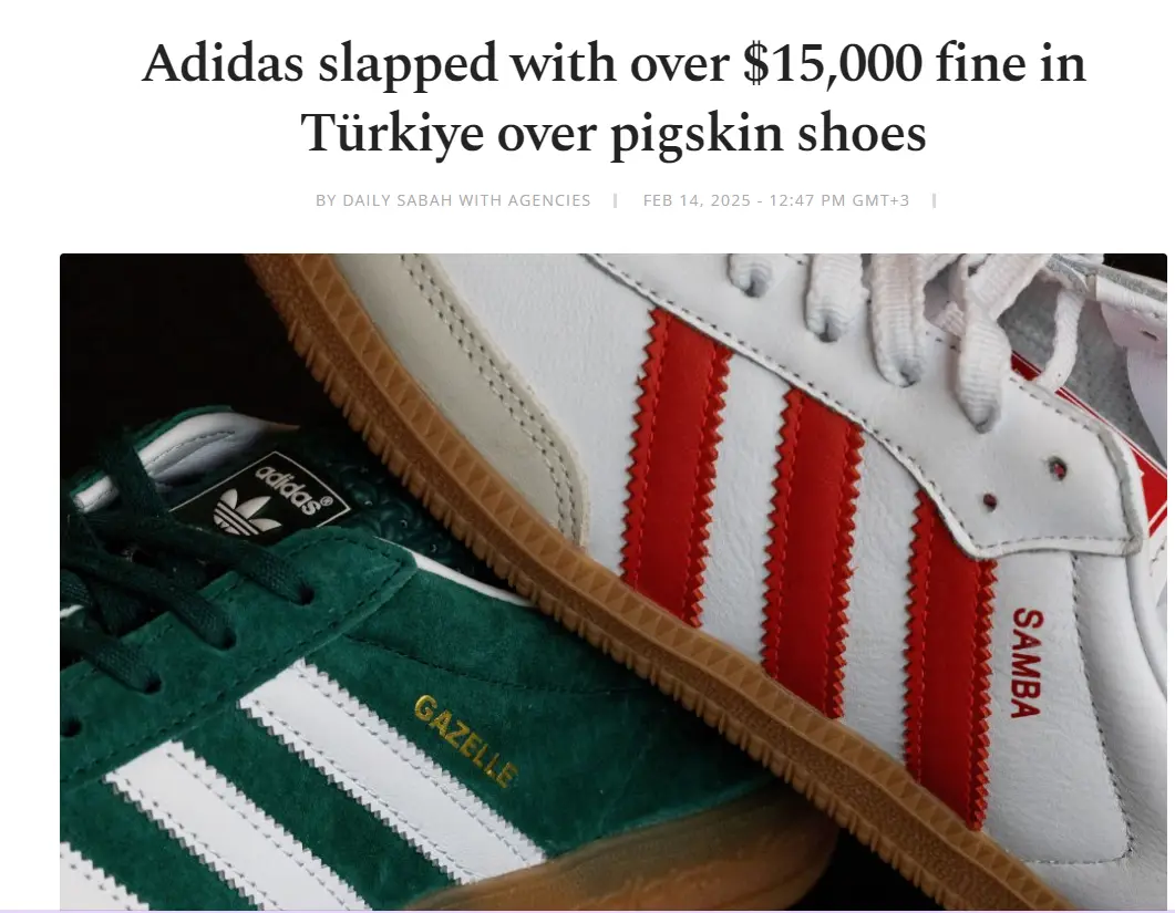 A close-up photo shows two Adidas sneakers, one green Gazelle and one white Samba, with the overlaid headline text stating…